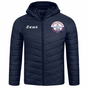 Navy Blue μπουφάν αποστολής OFA Apollonios Keratsiniou με κουκούλα και έμβλημα